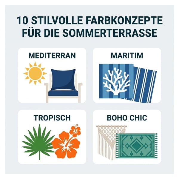 Sommerterrasse: 10 stilvolle Farbkonzepte für den ultimativen Look